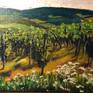 I love one of the most beautiful wine regions in Europe, Badacsony, grape, wine and  mountain. The painting was made on stretched canvas. Oil painting. This artwork was made in Balaton Highlands.