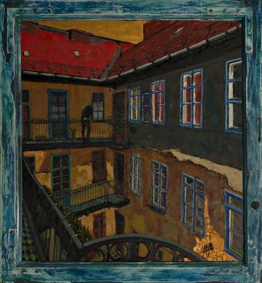 Original Art Deco Architecture Paintings by Károly Fizl