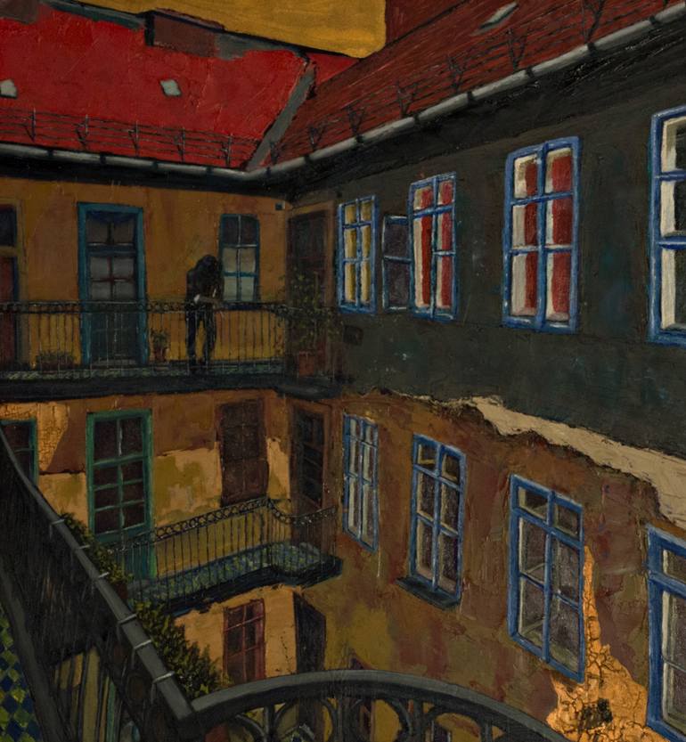 Original Architecture Painting by Károly Fizl