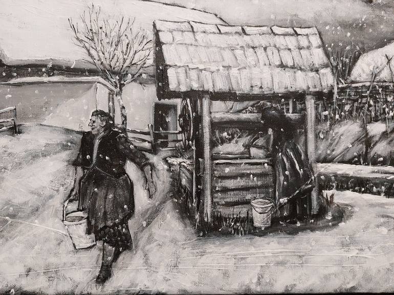 Original Rural life Painting by Károly Fizl