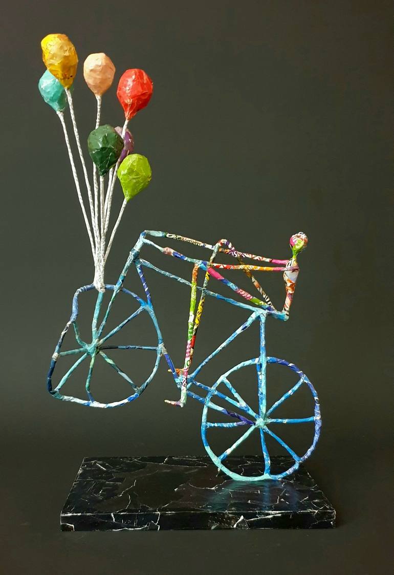 Original 3d Sculpture Bicycle Sculpture by Ulla Wagener