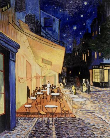 Handmade reproduction, Van Gogh “Cafe’ terrace at night” thumb