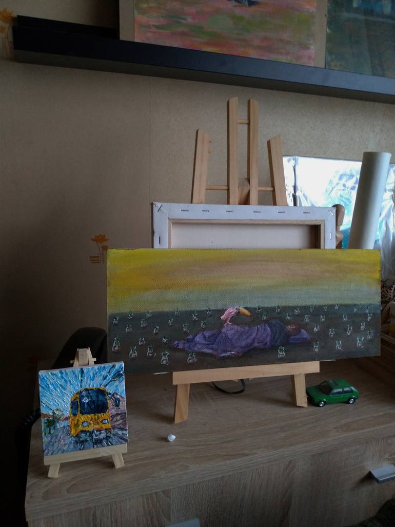 Original Impressionism Transportation Painting by Balazs Konrad