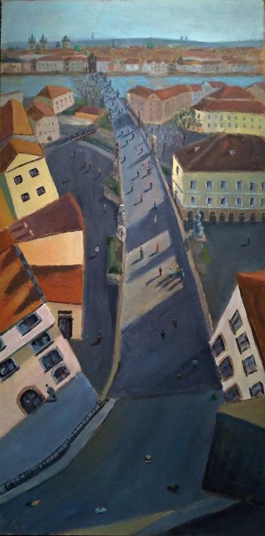 Print of Modern Cities Paintings by Balazs Konrad