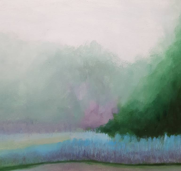 Original Art Deco Landscape Painting by Mercedes Gordo