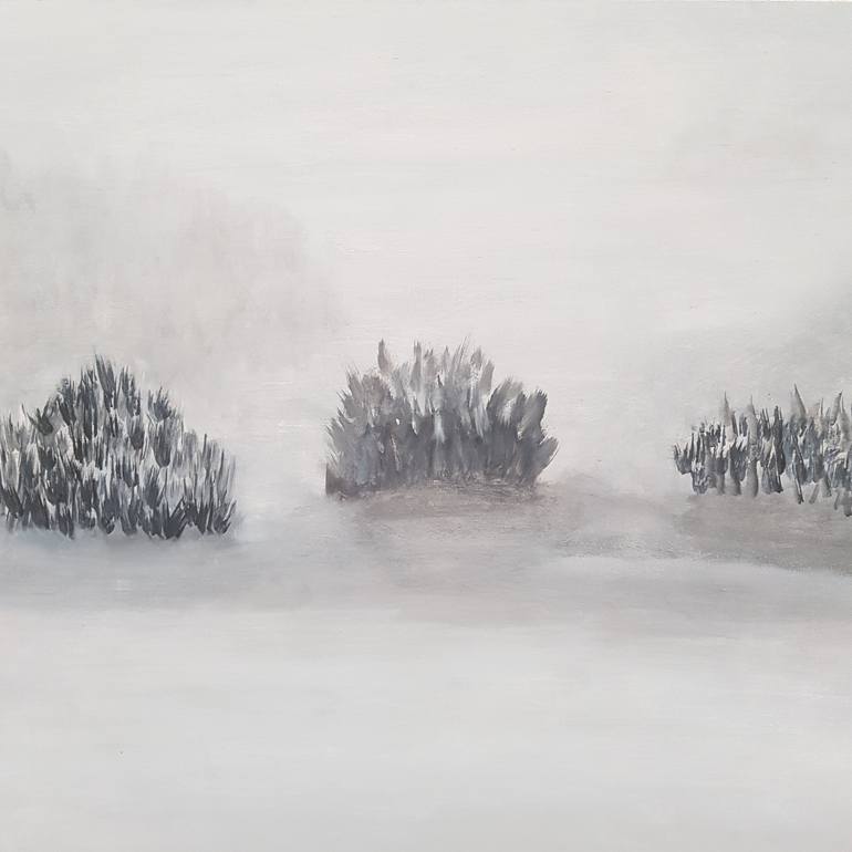 Original Art Deco Landscape Painting by Mercedes Gordo