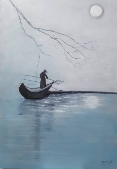 The fisherman in the blue lake thumb