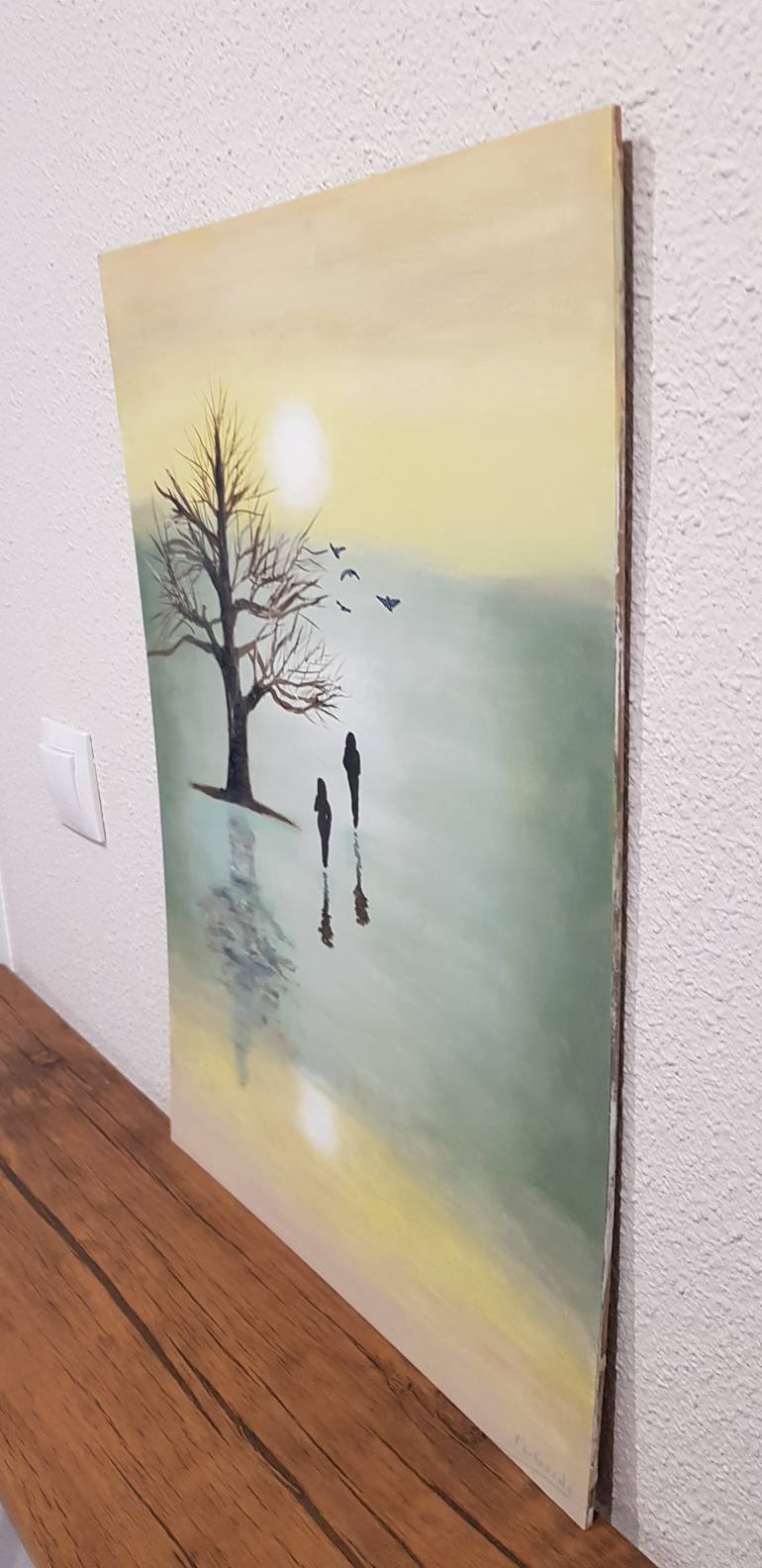 Original Art Deco Family Painting by Mercedes Gordo