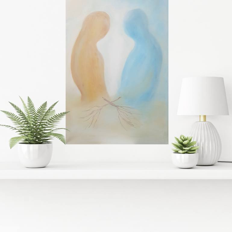 Original Abstract Expressionism Love Painting by Mercedes Gordo