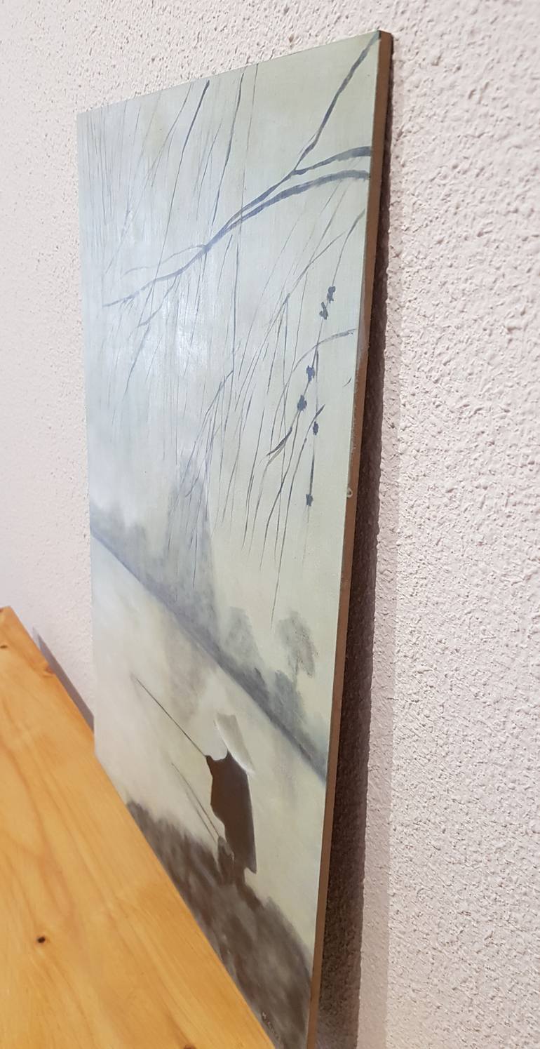 Original Art Deco Landscape Painting by Mercedes Gordo