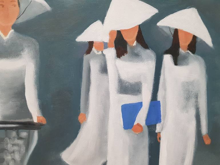 Original Art Deco People Painting by Mercedes Gordo