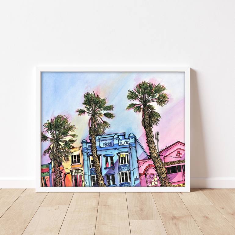 Original Art Deco Beach Painting by Sophie Corks