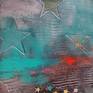 Sometimes I come up with images that I can't create in figurative art, then I make abstractions. Here is one of them. Here I depicted a Starfall)

The camera slightly distorts the color of the image, so I took some pictures. Pay attention to them

Framed and ready to hang.