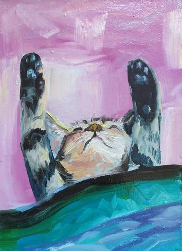 Print of Cats Paintings by Kateryna Zavadska