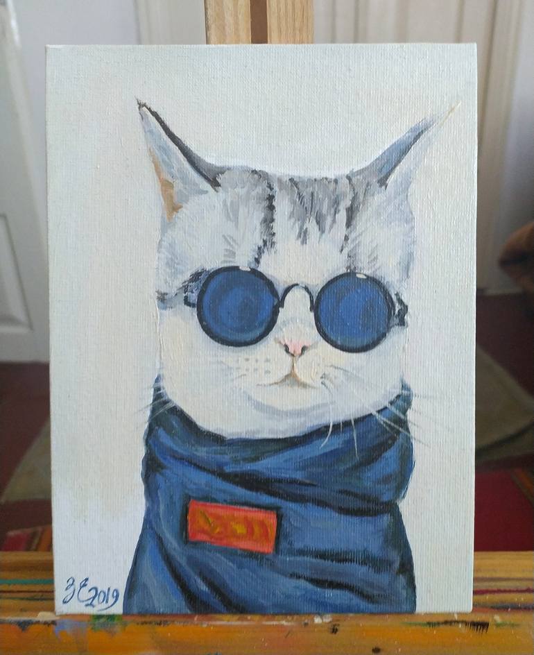 Original Cats Painting by Kateryna Zavadska