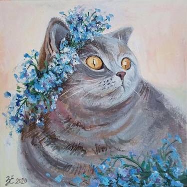 Print of Realism Cats Paintings by Kateryna Zavadska