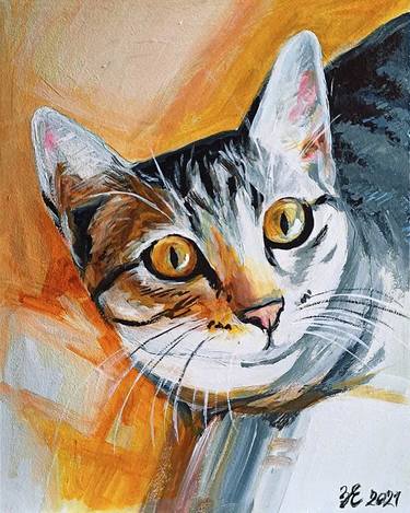 Print of Realism Cats Paintings by Kateryna Zavadska