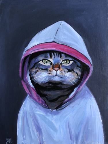 Print of Realism Cats Paintings by Kateryna Zavadska