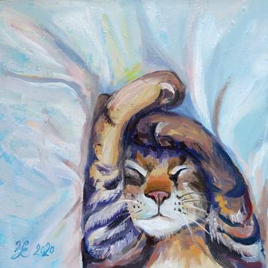 Print of Realism Cats Paintings by Kateryna Zavadska