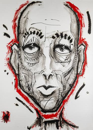 Print of Expressionism Portrait Mixed Media by John Gianniny