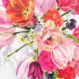 Beautiful bouquet of flowers - roses, tulips, daffodils by Tanya Churey Art