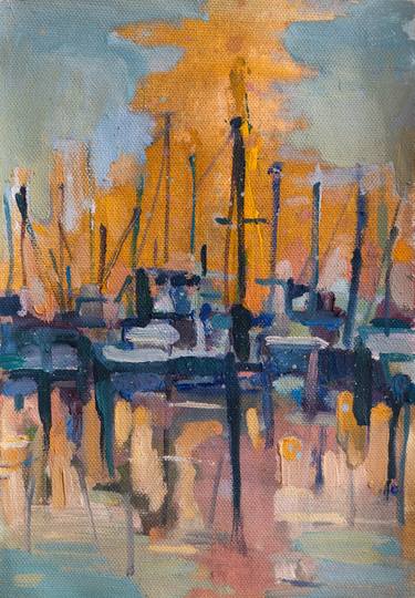 Print of Fine Art Boat Paintings by Julie Arvaniti