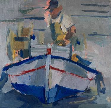 Print of Fine Art Boat Paintings by Julie Arvaniti