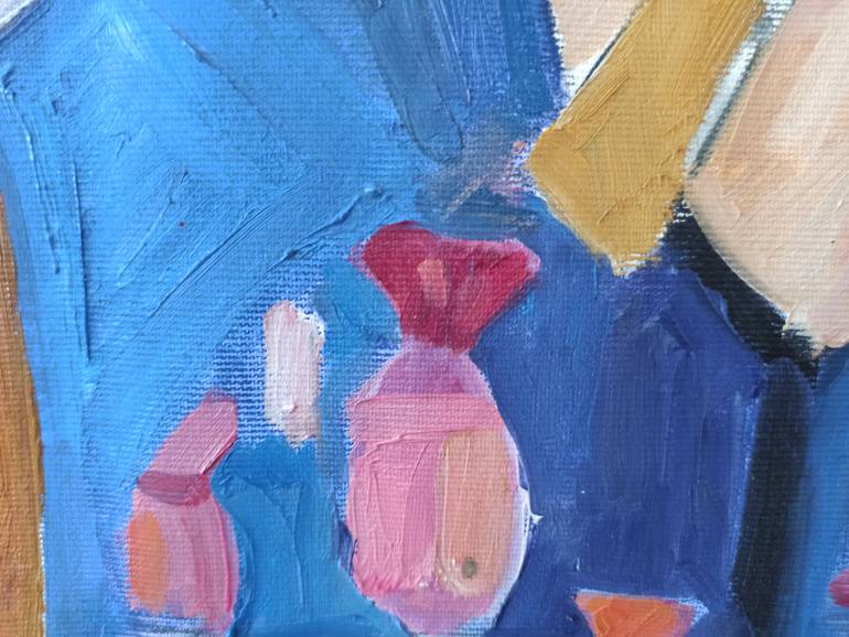 Original Modernism People Painting by Julie Arvaniti