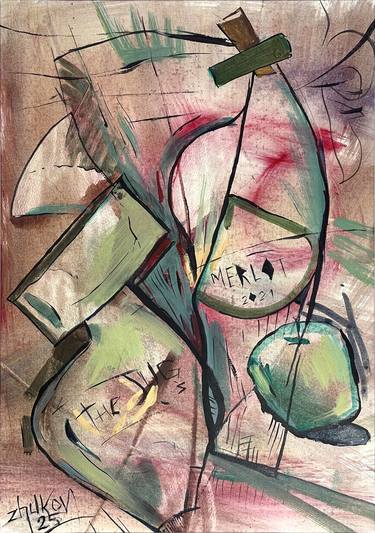 Original Abstract Still Life Painting by Oleksiy Zhukov