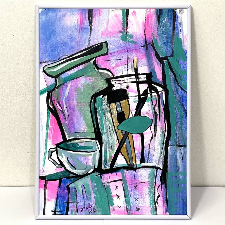 Original Abstract Still Life Painting by Oleksiy Zhukov