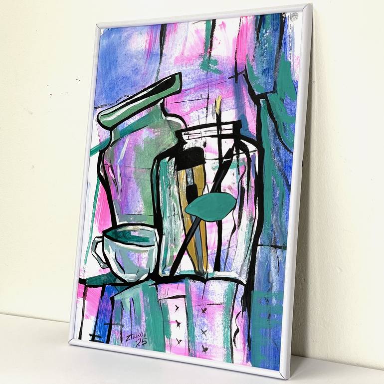 Original Abstract Still Life Painting by Oleksiy Zhukov