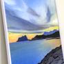 Painting Sunset over Moraira Bay by Oleksiy Zhukov
