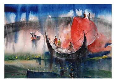 Print of Water Paintings by Biplob Chakroborty