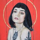 Collection Angelic Instagram models on recycled floorboards