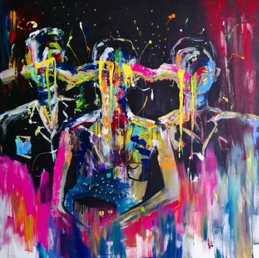 Original Abstract Expressionism Portrait Paintings by SANIYE OZBEK