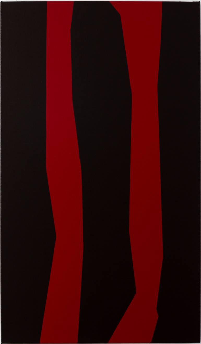 Abstract stripes dark red colorfield painting KH#245 Original Painting by hoffmann gallery