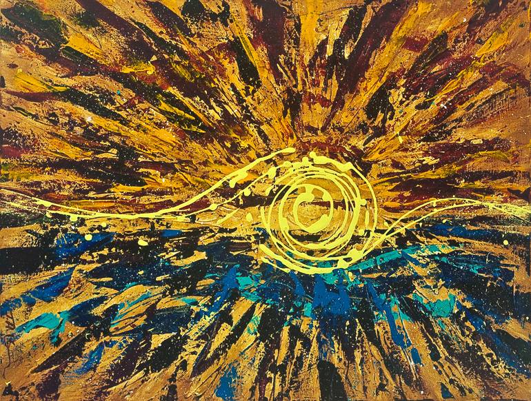 Original Abstract Painting by Tony Blue | Abstract Expressionism Art on Canvas | Sunset in the Tropics 1