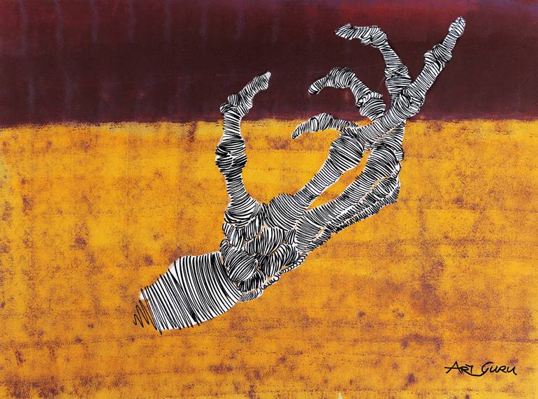 Beckoning Skeleton Hand By Artguru 9145a Acrylic On Paper Painting By Artguru Official Saatchi Art