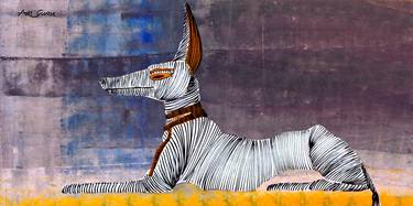 Egyptian Dog By ArtGuru 9656 - Acrylic On Paper thumb