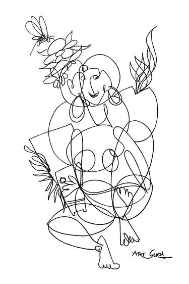 A Mother in Nature Nude,1181B,27x40,ink on paper,ArtGuru thumb
