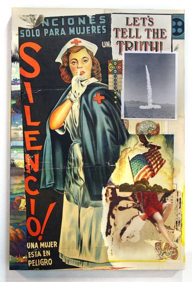 Original Dada Political Collage by Marlene Weisman