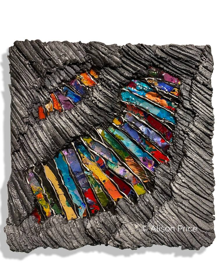 Original Abstract Mixed Media by Alison Price | Abstract Art on Acrylic | Night on the Seine - Purely Textural Map Points series
