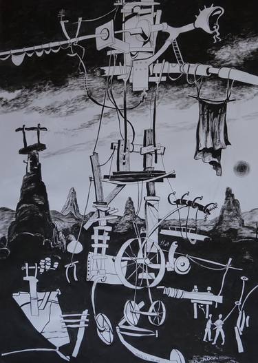 Original Surrealism Abstract Drawings by Maurice Fernandez