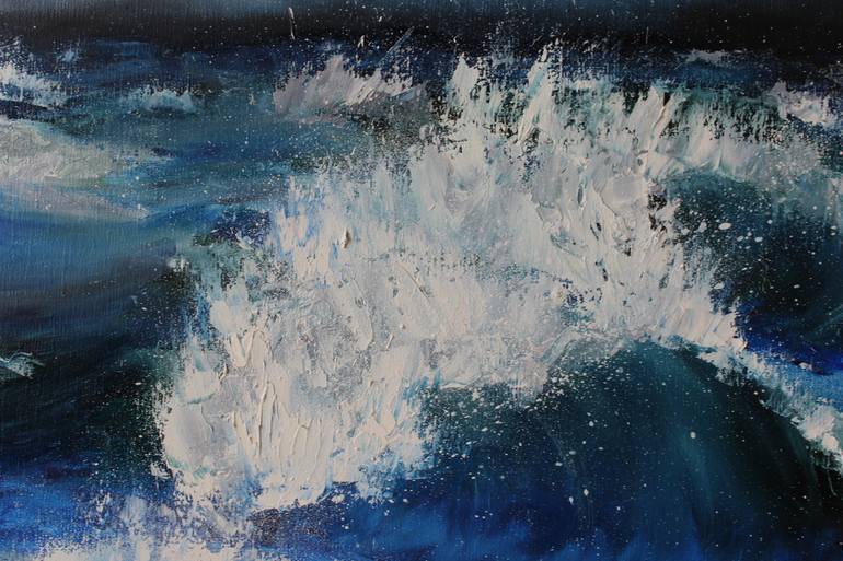 Original Abstract Seascape Painting by Anastasia Posylaeva