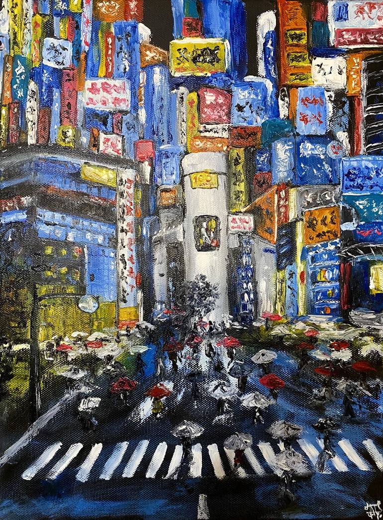 Tokyo Painting Painting by Anastasia Posylaeva | Saatchi Art