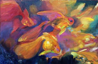 Print of Expressionism Fish Paintings by Daria Zvekova