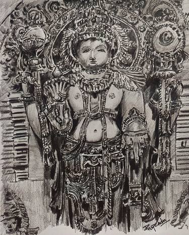Original Fine Art Religion Drawing by Puspendu Roykarmakar