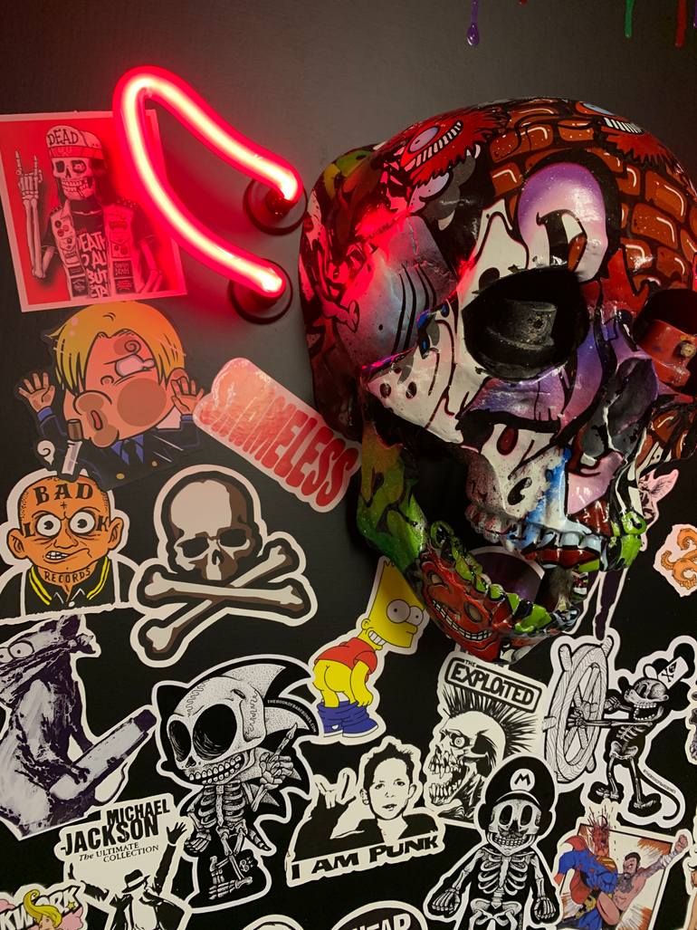 Original Expressionism Graffiti Sculpture by Nick Stroud Killjoy Art Uk