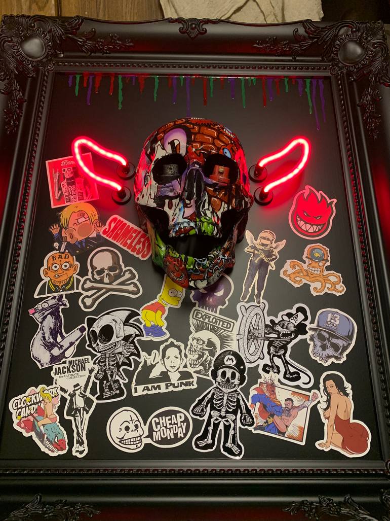 Original Expressionism Graffiti Sculpture by Nick Stroud Killjoy Art Uk