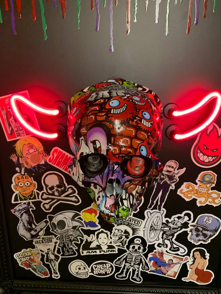 Original Expressionism Graffiti Sculpture by Nick Stroud Killjoy Art Uk